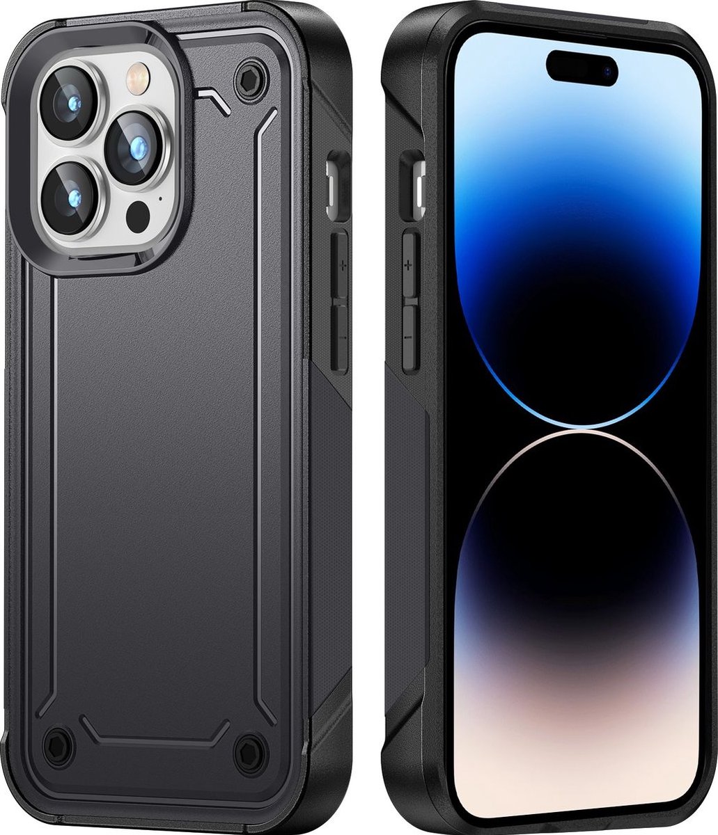 Mobigear Hoesje geschikt voor Apple iPhone 14 Pro Max Telefoonhoesje Hardcase | Mobigear Slim Armor Backcover Shockproof | Schokbestendig iPhone 14 Pro Max Telefoonhoesje | Anti Shock Proof - Grijs
