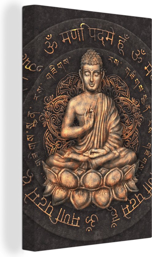 Koning Lear Mathis vluchtelingen Canvas schilderij - Boeddha - Meditatie - Mantra - Spiritueel - Schilderijen  op canvas... | bol.com