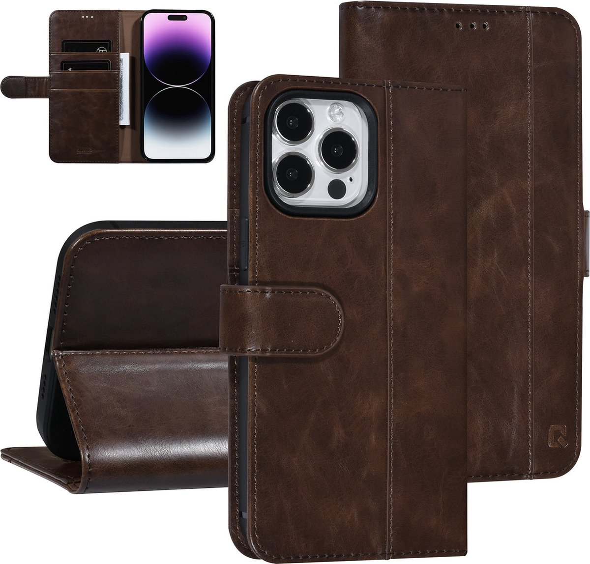 UNIQ Accessory Bruin Boekhoesje voor Apple iPhone 14 Pro Max - PU Leer - Bescherming & Stijl