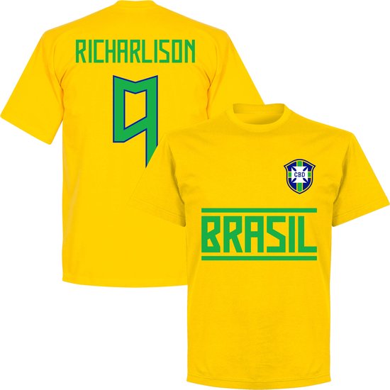 Brazilië Richarlison 9 Team T-Shirt - Geel - Kinderen - 104