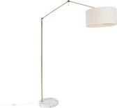 QAZQA editor stof - Design Vloerlamp | Staande Lamp met kap - 1 lichts - H 190.8 cm - Goud/messing - Woonkamer | Slaapkamer
