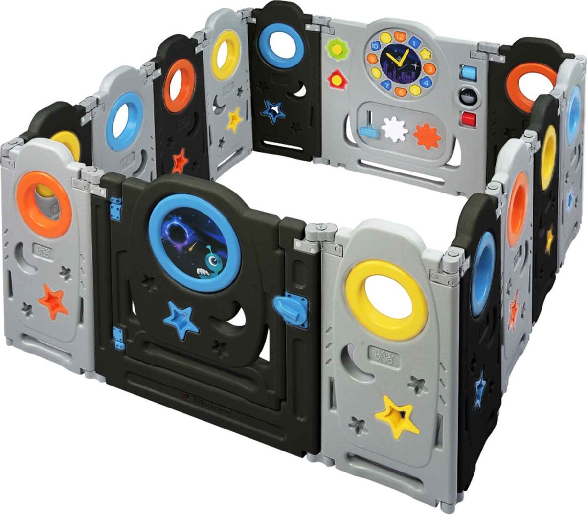 Baby Vivo box Neo Zwart grondbox speelbox playpenkruipbox