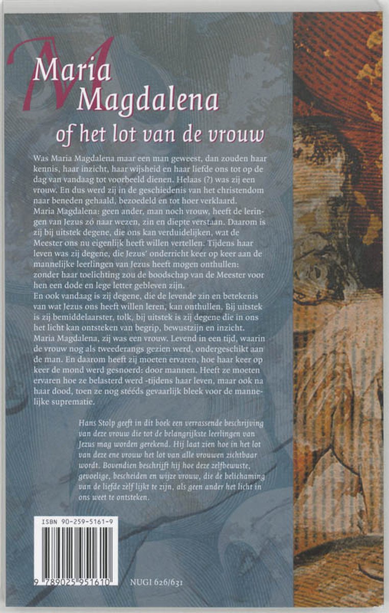 Maria Magdalena, of Het lot van de vrouw - back cover