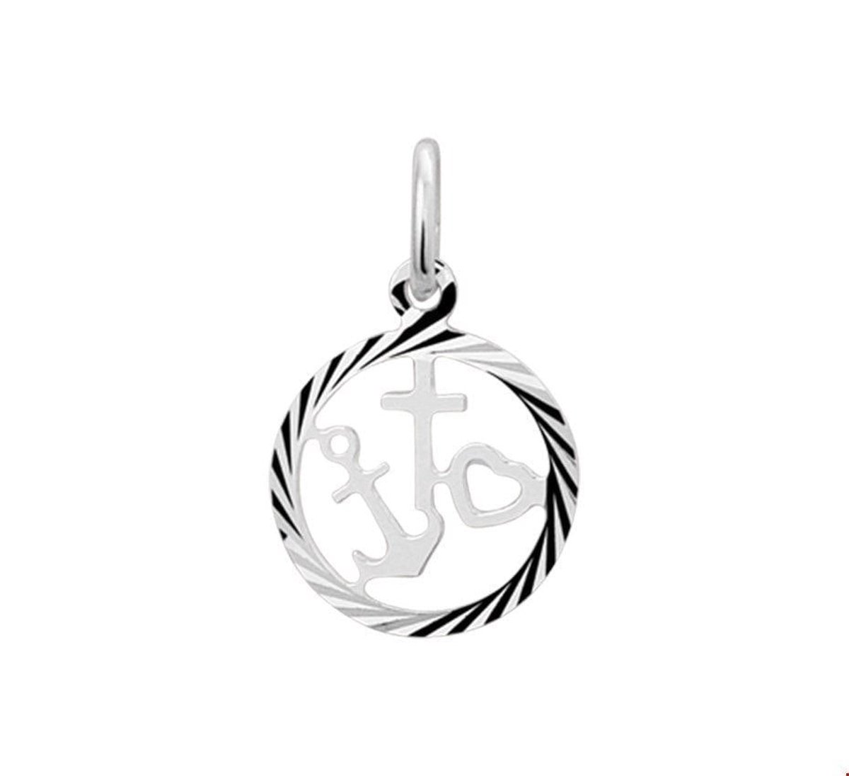 hanger geloof, hoop en liefde gediamanteerd zilver wit 1020631
