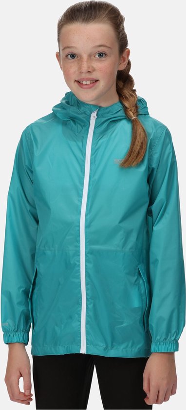 Regatta - Kids Pack It III Opvouwbaar Regenjack - Turquoise - Maat 176