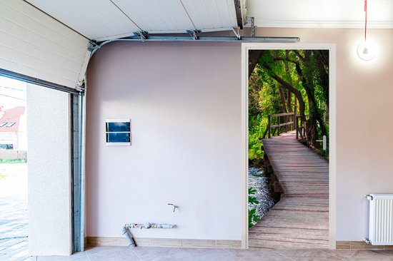 Sticker de porte Forêt - Nature - Pont - 95 x 235 cm - Affiche de porte