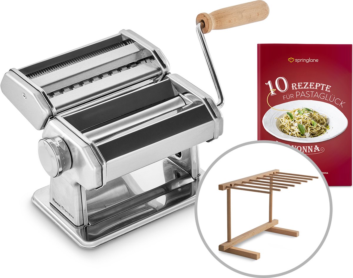 Bol.com Springlane Pastamachine Nonna incl. Pasta droogrek - Zilver aanbieding