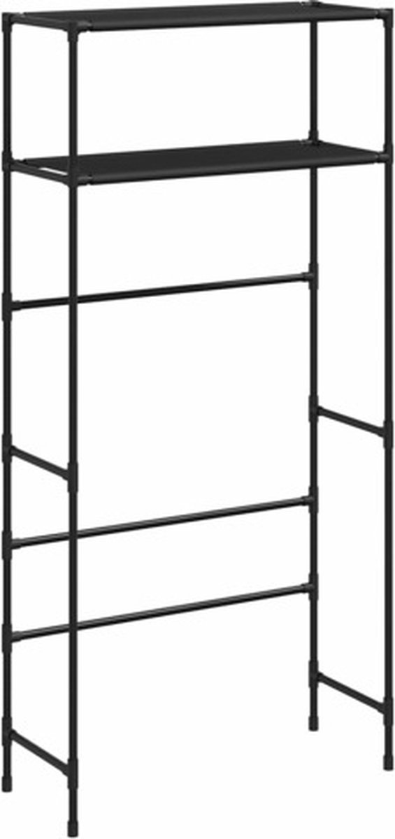 vidaXL Wasmachinerek 2-laags 69x28x143cm ijzer zwart