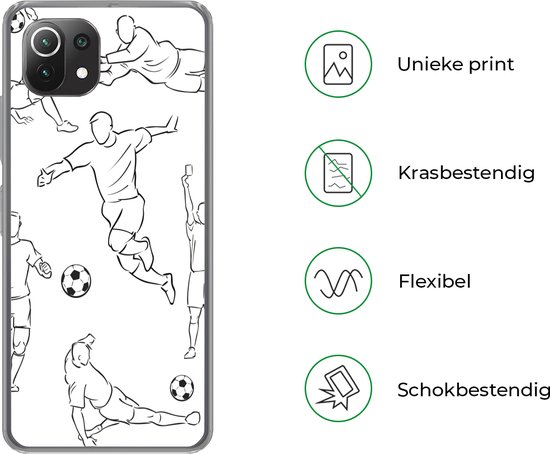 Coque Xiaomi 11T - Une illustration de joueurs dans différentes positions - Garçon - Fille - Enfants - Coque de téléphone en Siliconen