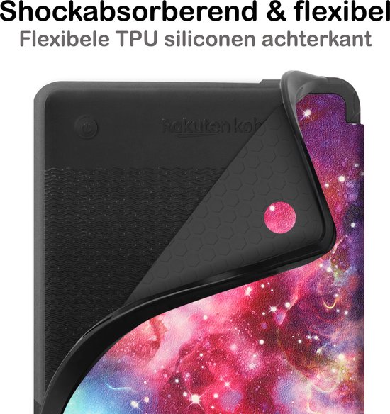 Hoesje Geschikt voor Kobo Clara 2E Hoesje Luxe Bescherm Case - Hoes Geschikt voor Kobo Clara 2E Hoes Book Cover - Galaxy van Hoesje  — afbeelding 5