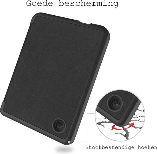 Hoes Geschikt voor Kobo Clara 2E Hoesje Bookcase Cover Hoes - Hoesje Geschikt voor Kobo Clara 2E Hoes Cover Case - Zwart van MMOBIEL — afbeelding 4