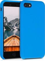 kwmobile telefoonhoesje geschikt voor Apple iPhone SE (2022) / iPhone SE (2020) / iPhone 8 / iPhone 7 - Hoesje met siliconen coating - Smartphone case in stralend blauw