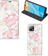 Stand Case Hoesje Cadeau voor Mama OPPO A15 Smart Cover Mooie Bloemen