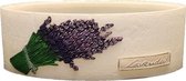 Witte lavendel provence ovale wax windlicht 95/270/125 (incl. 2 theelichten erin)
