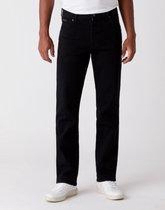 Wrangler Texas Low Stretch Black Overdye Heren Regular Fit Jeans - Zwart - Maat 44/34