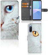 GSM Hoesje Sony Xperia 10 III Bookcover Case Witte Kat