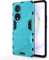 Voor Honor 50 Pro Punk Armor 2 in 1 PC + TPU schokbestendig hoesje met onzichtbare houder (blauw)