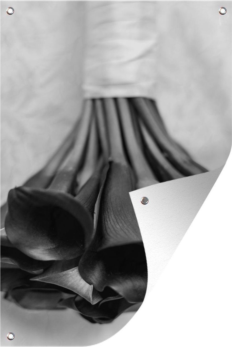 Art mural floral moderne, noir et blanc, art floral, art