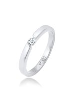 Elli PREMIUM Dames Ring Dames Verloving Elegant Klassiek met Diamant (0,06 kt.) in 925 Sterling Zilver