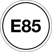E85 benzine sticker 25 mm - 10 stuks per kaart