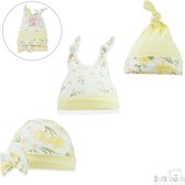 Soft Touch Babymutsjes Floral Junior Katoen Geel/wit 3 Stuks