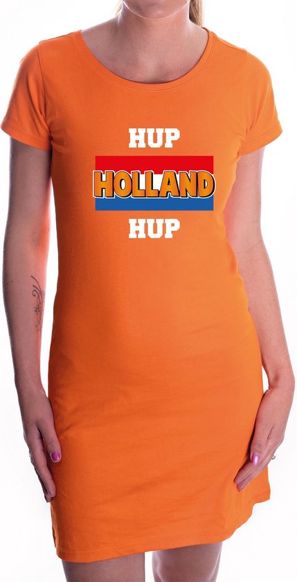 Oranje fan jurkje voor dames - hup Holland hup - Nederland supporter - EK/ WK dress / outfit L