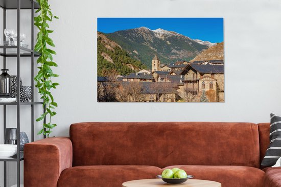 Canvas schilderij 140x90 cm - Wanddecoratie Ordino in Andorra - Muurdecoratie woonkamer - Slaapkamer decoratie - Kamer accessoires - Schilderijen op canvas
