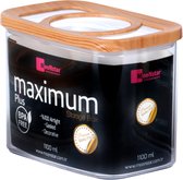 Maximum - Vershoudbakje Bamboo 1100ml met open deksel - Organizer in verschillende maten - Opbergdozen kunststof stapelbaar - Vershoudbakjes luchtdicht