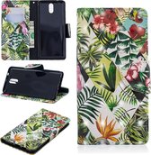 3D gekleurde tekening patroon horizontale Flip lederen tas voor Nokia 3.1, met houder & kaartsleuven & portemonnee (bananenblad)