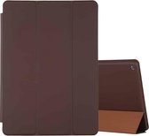 Voor iPad 10.2 horizontale flip slimme lederen tas met drie vouwen houder (bruin)