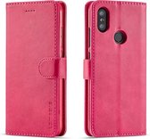 LC.IMEEKE voor Xiaomi Mi 6X kalfsleer Horizontale flip lederen tas, met houder & kaartsleuven & portemonnee (rood)