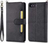 Voor iPhone 6 Plus / 7 Plus / 8 Plus Multifunctionele afneembare magnetische horizontale flip lederen tas met kaartsleuven en houder & portemonnee en fotolijst (zwart)