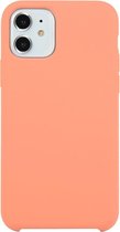 Voor iPhone 11 effen kleur stevige siliconen schokbestendige hoes (nieuw roze)