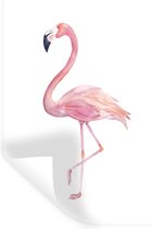 Muurstickers - Sticker Folie - Waterverf - Flamingo - Roze - 60x90 cm - Plakfolie - Muurstickers Kinderkamer - Zelfklevend Behang - Zelfklevend behangpapier - Stickerfolie