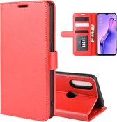 Voor Oppo A8 R64 textuur enkele horizontale flip beschermhoes met houder & kaartsleuven & portemonnee & fotolijst (rood)