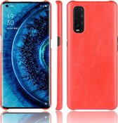 Voor Oppo Find X2 Shockproof Litchi Texture PC + PU Case (rood)