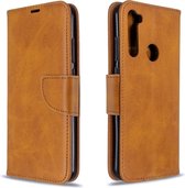 Voor xiaomi redmi note 8t retro lamsvacht textuur pure kleur horizontale flip pu lederen case met houder & kaartsleuven & portemonnee & lanyard (geel)