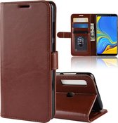 R64 Texture Single Fold Horizontale Flip Leather Case voor Galaxy A9 (2018) / A9s, met houder & kaartsleuven & portemonnee (bruin)