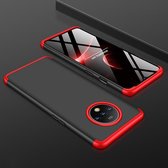 Voor OnePlus 7T GKK Three Stage Splicing Full Coverage PC-beschermhoes (zwart rood)