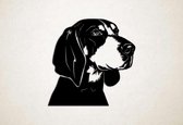 Wanddecoratie - Hond - Bluetick Coonhound - L - 76x75cm - Zwart - muurdecoratie - Line Art