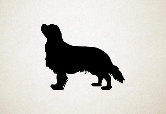 Silhouette hond - Cavalier King Charles Spaniel - M - 60x77cm - Zwart - wanddecoratie