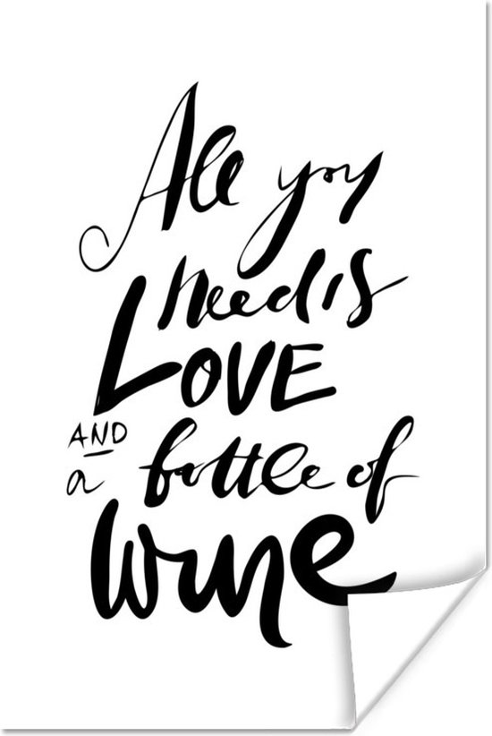 Citation De Vin Tout Ce Dont Vous Avez Besoin C Est D Amour Et Une Bouteille De Vin Bol Com