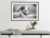 Artgeist - Schilderij - Yawning Lion - Multicolor - 30 X 20 Cm