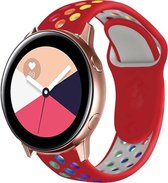 Siliconen Smartwatch bandje - Geschikt voor  Samsung Galaxy Watch Active sport band - kleurrijk rood - Horlogeband / Polsband / Armband