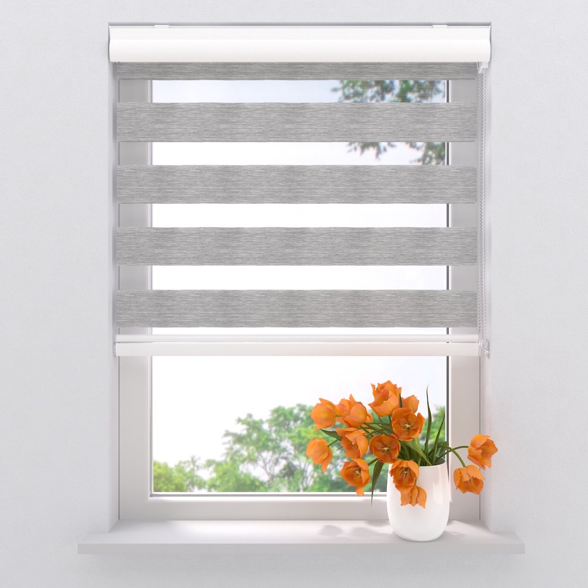 Duo Rolgordijn Splendid Fiber - Lichtdoorlatend - Grey - 105 x 175