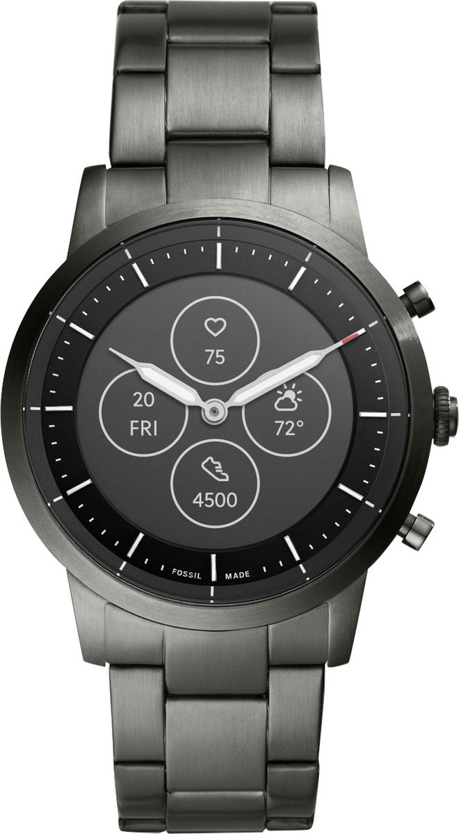 Fossil Collider Hybrid HR FTW7009 Smartwatch Heren 42 mm Grijs bol