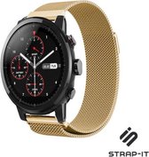 Milanees Smartwatch bandje - Geschikt voor  Xiaomi Amazfit Stratos Milanese band - goud - Strap-it Horlogeband / Polsband / Armband