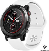 Siliconen Smartwatch bandje - Geschikt voor  Xiaomi Amazfit Stratos sport band - wit - Strap-it Horlogeband / Polsband / Armband