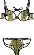 BH-Set Met Open Cups - Zwart/Groen - S/M