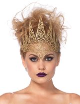 LEG-AVENUE - Goudkleurige boze koningin kroon voor vrouwen - Accessoires > Toverstokken, tiara's
